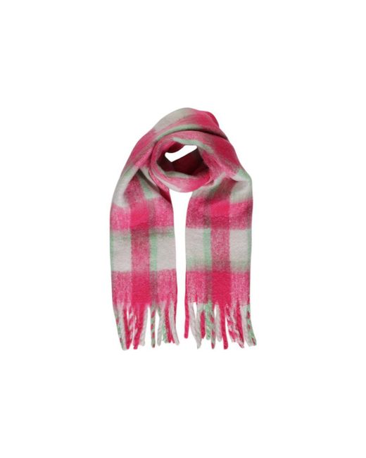 ONLY Pink Multicolor Polyester Scarf