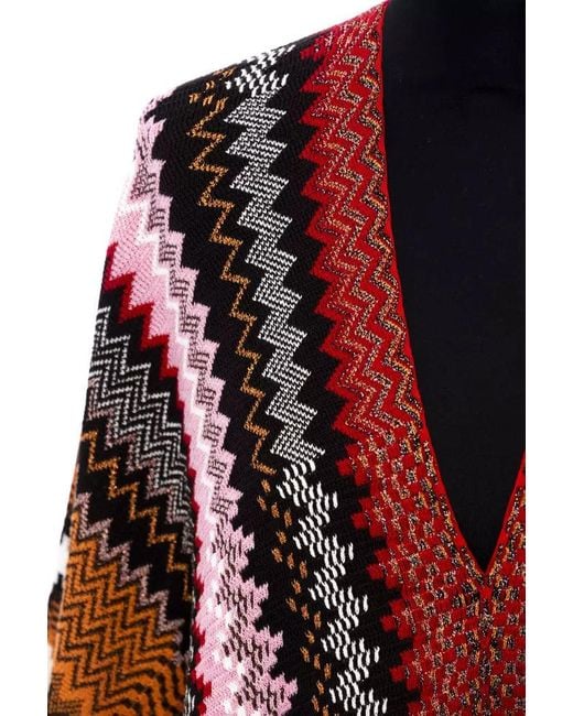 Missoni Red Wool Poncho