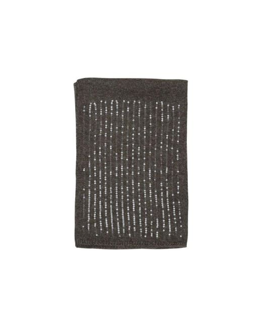 Pieces Gray Bicolor Recycled Polyester Scarf