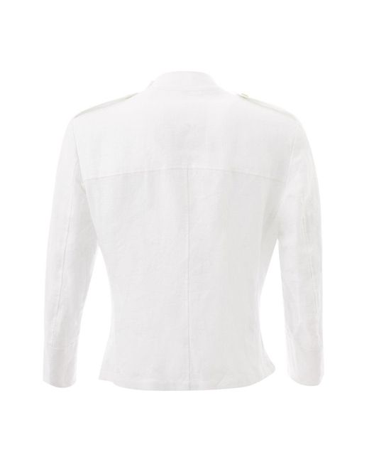 Sealup White Elegant Linen Saharan Jacket for men