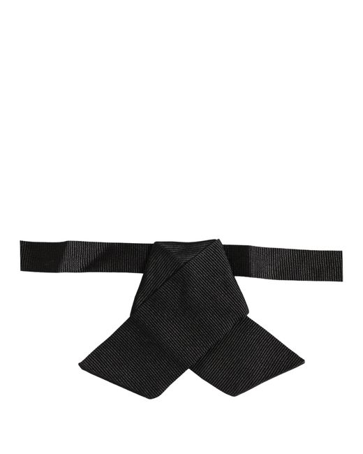 Dolce & Gabbana Men Black 100% Silk Adjustable Neck Papillon Bow Tie for men