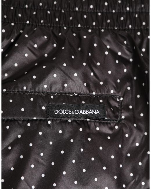 Dolce & Gabbana Black Polka Dot Polyester Shorts Swimwear for men
