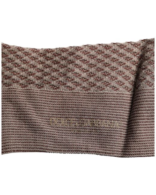 Dolce & Gabbana Brown Geometric Pattern Crew Socks for men