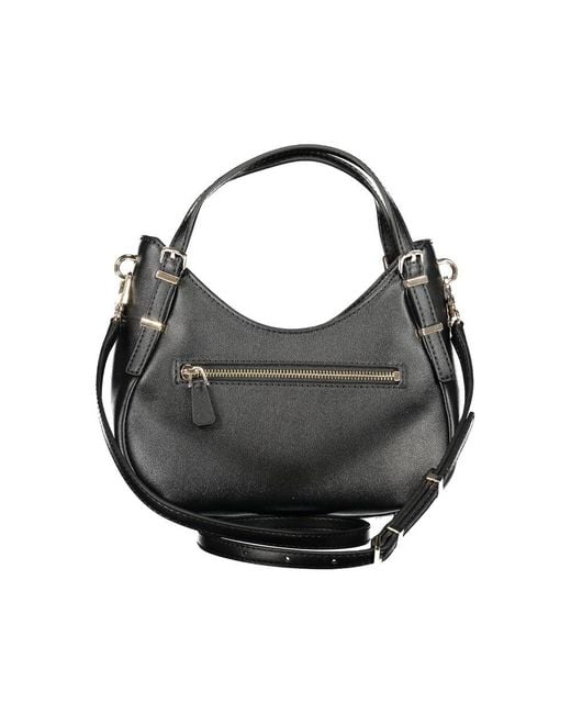 Guess Black Polyethylene Handbag With Sleek Design