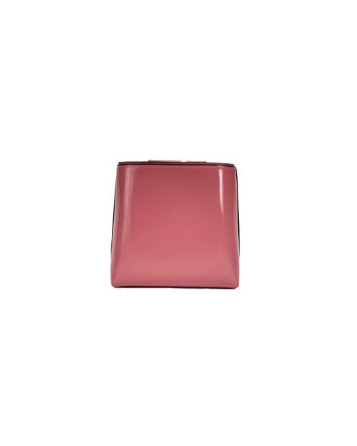 Tory Burch Red Patent Emerson Small Bucket Bag Purse