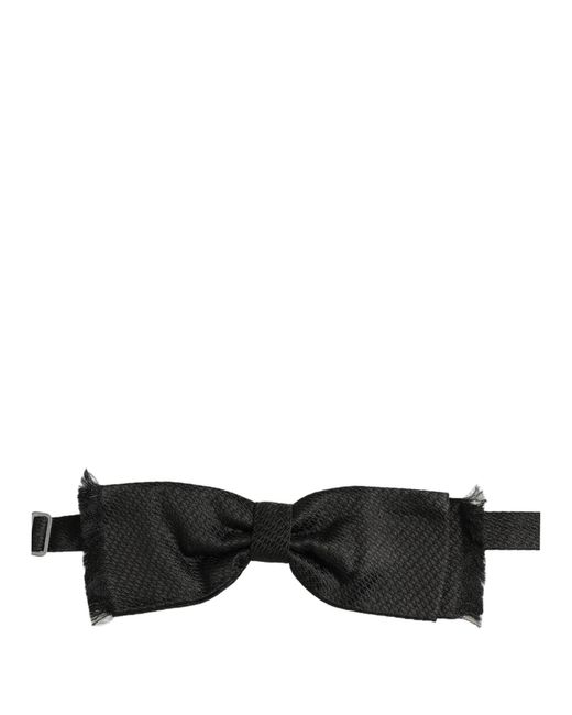 Dolce & Gabbana Men Black 100% Silk Adjustable Neck Papillon Bow Tie for men