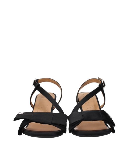 Ganni Black Satin Heeled Sandal