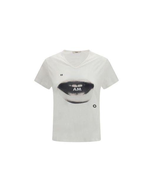 Fendi White Cotton T