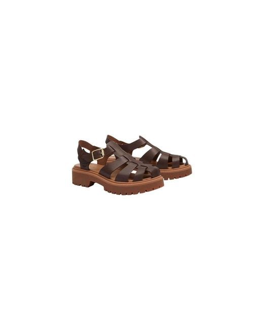 Timberland Brown Leather Flat Sandals