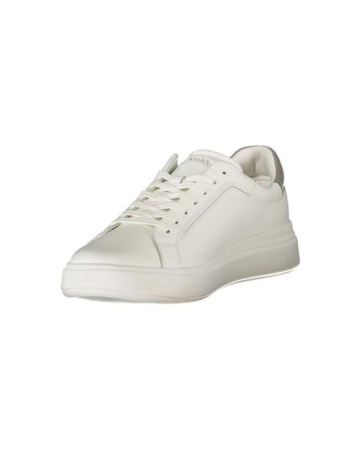 Calvin Klein White Polyurethane Men Sneaker for men