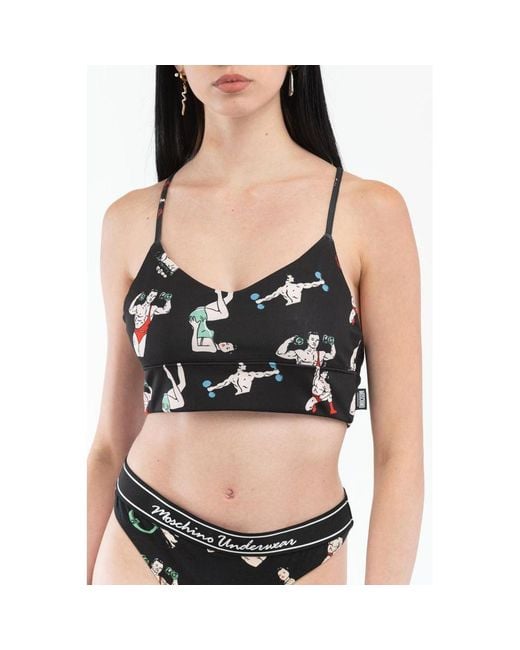 Moschino Black Polyester Tank Tops