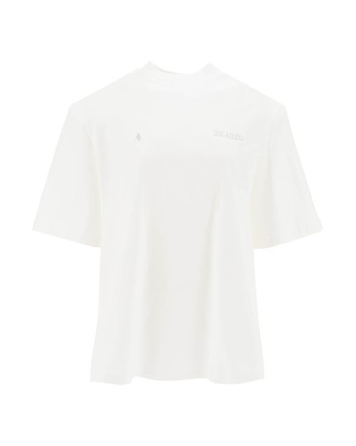 The Attico White Kilie Oversized T Shirt With Padded Shoulders