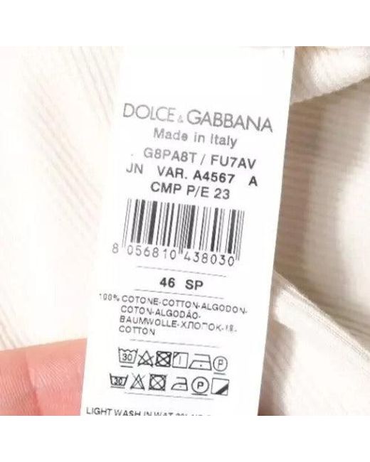 Dolce & Gabbana White Ribbed Tank Top Classic Style for men