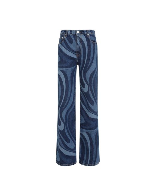 Emilio Pucci Blue Cotton Jeans