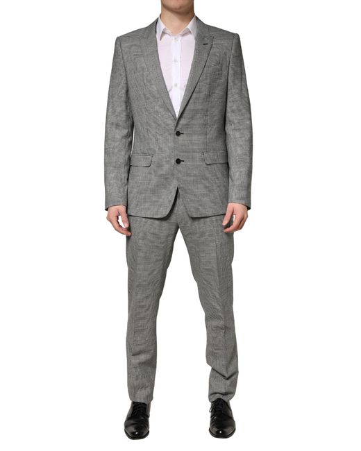 Dolce & Gabbana Gray Martini Single Breasted Formal 2pc Suit for men