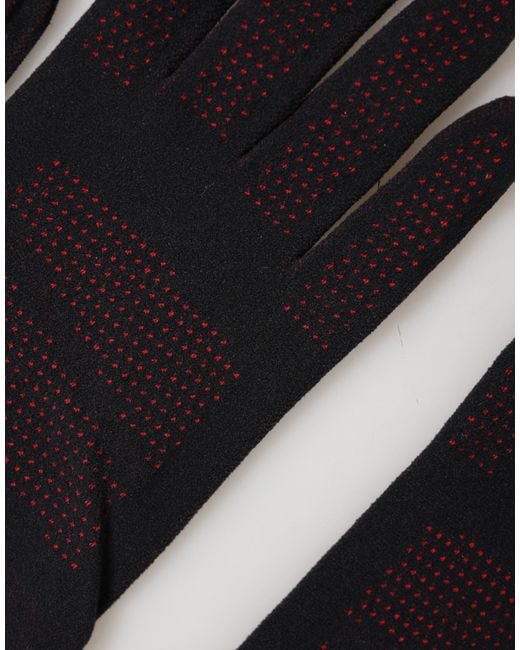 Dolce & Gabbana Black Dg Logo Cotton Hands Mitten Gloves Co+03 for men