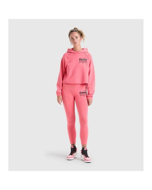 Diadora Pink Multicolor Cotton Sweatshirt
