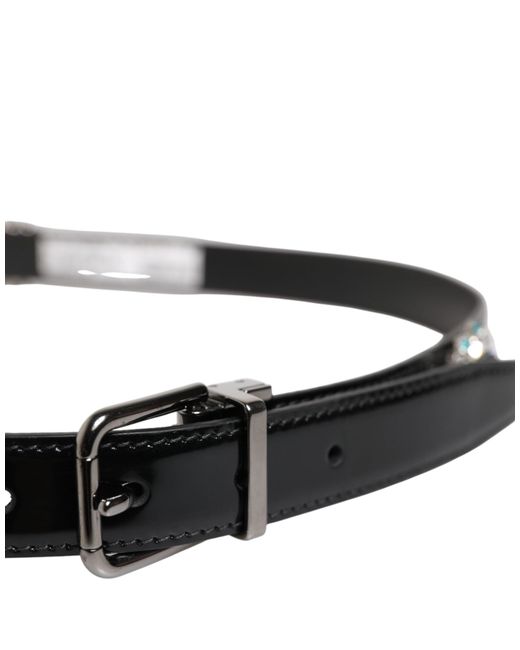 Dolce & Gabbana Black Leather Belt Buckle for men