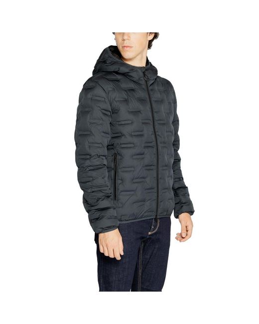 Replay Black Polyester Full-Length Jacket for men