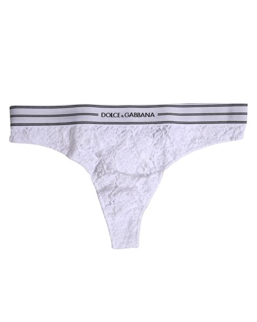 Dolce & Gabbana White Nylon Floral Lace Bottom Panty Underwear for men