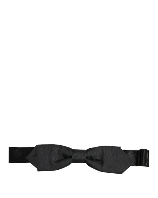 Dolce & Gabbana Men Black Polyester Adjustable Neck Papillon Bow Tie for men