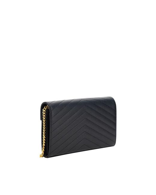 Saint Laurent Black Logoed Shoulder Bag