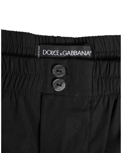 Dolce & Gabbana Black Cotton Elastic Waistband Button Swimwear for men