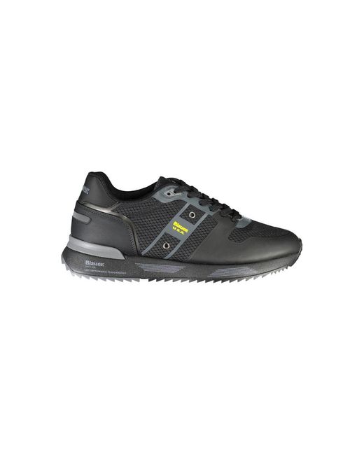 Blauer Black Sleek Sneakers With Contrast Accents for men