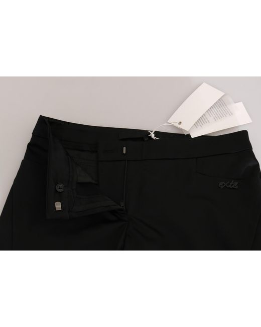 Exte Black Mid Waist Skinny Dress Formal Trousers Pants