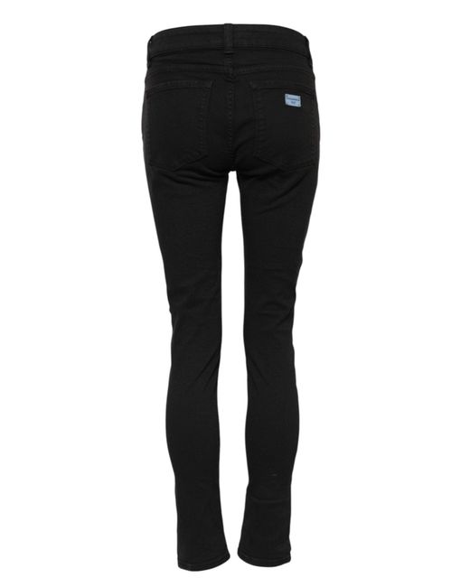 Dolce & Gabbana Black Cotton Logo Skinny Mid Waist Denim Jeans for men