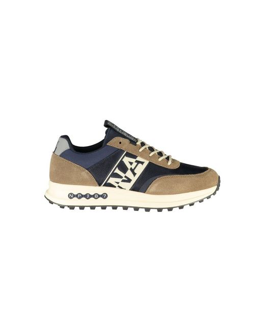 Napapijri Blue Elevated Lace-Up Athletic Sneakers for men