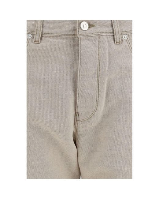 Fendi Gray Beige Cotton Jeans Denim