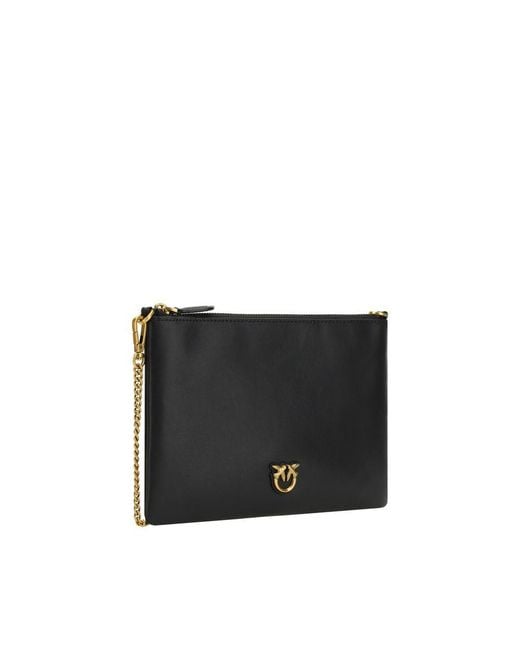Pinko Black Leather Shoulder Bag