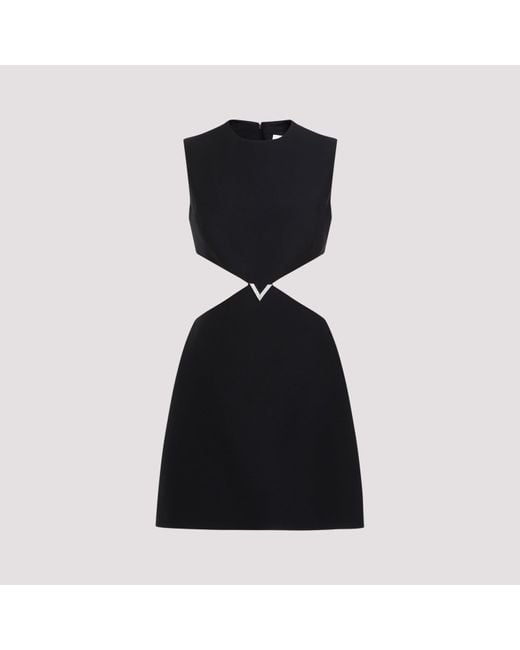 Valentino Black Virgin Wool Mini Dress