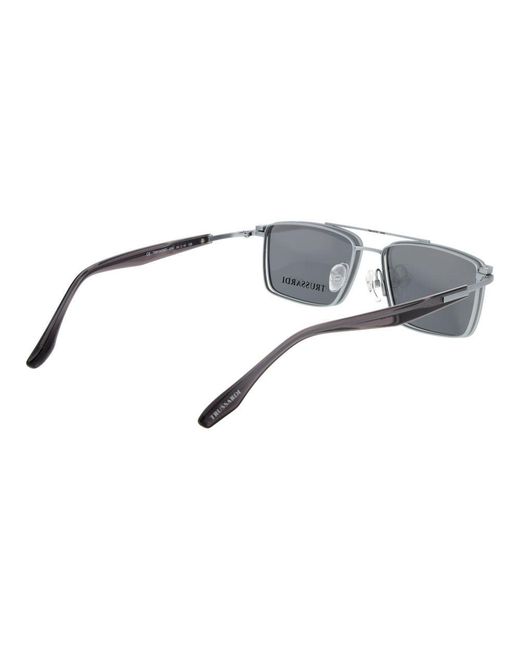 Trussardi Brown Silver Titanium Glasses (frames) for men