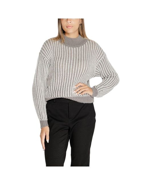 Jacqueline De Yong Gray Polyester Sweater