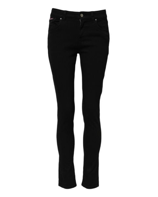 Dolce & Gabbana Black Cotton Skinny Mid Waist Denim Jeans for men