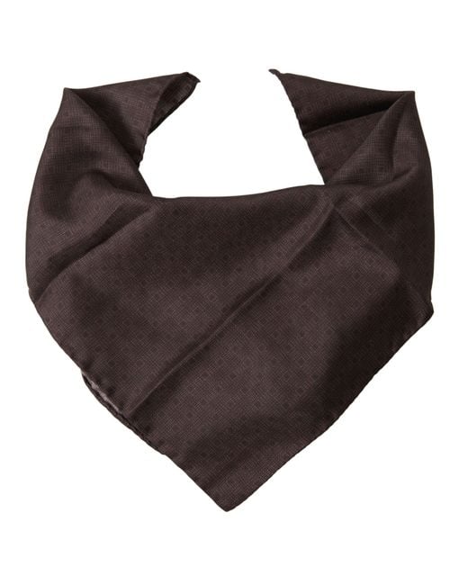 Dolce & Gabbana Brown Elegant Silk Square Scarf for men
