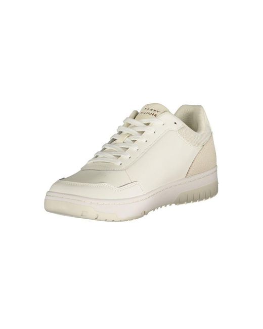 Tommy Hilfiger White Polyurethane Men's Sneaker for men