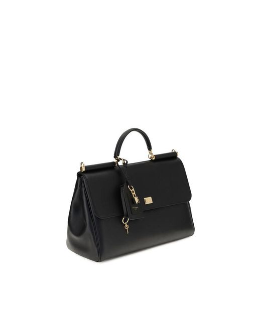 Dolce & Gabbana Black Calf Leather Bos Taurus Shoulder Bag