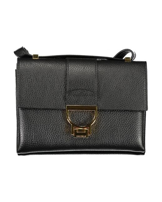 Coccinelle Black Chic Leather Shoulder Bag