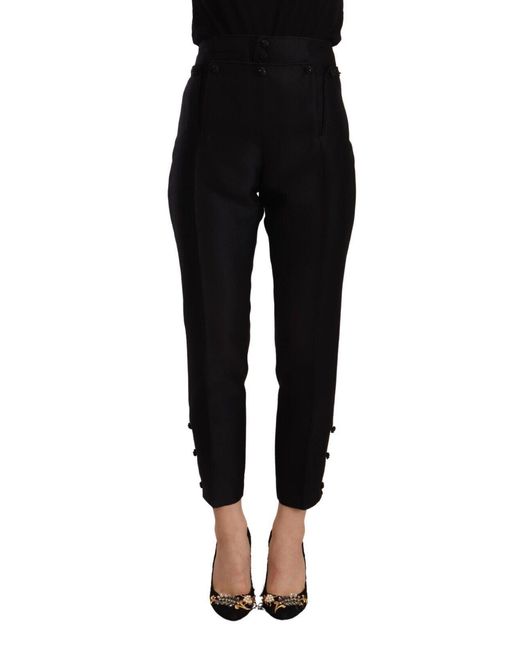 DSquared² Black Elevated Elegance High-Waist Skinny Trouser