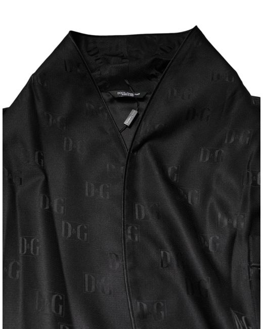 Dolce & Gabbana Black Belted Coats for men