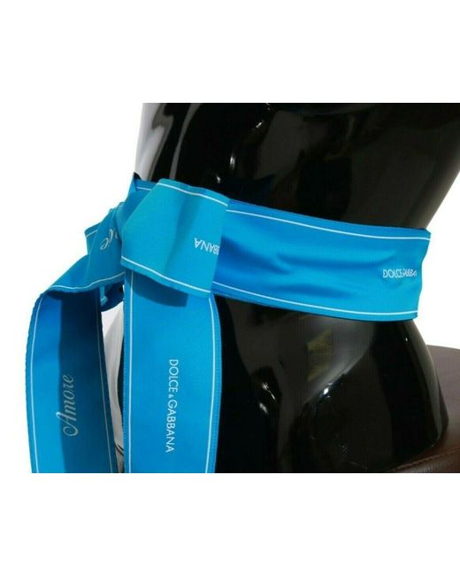 Dolce & Gabbana Blue Elegant Bow Snap Waist Belt