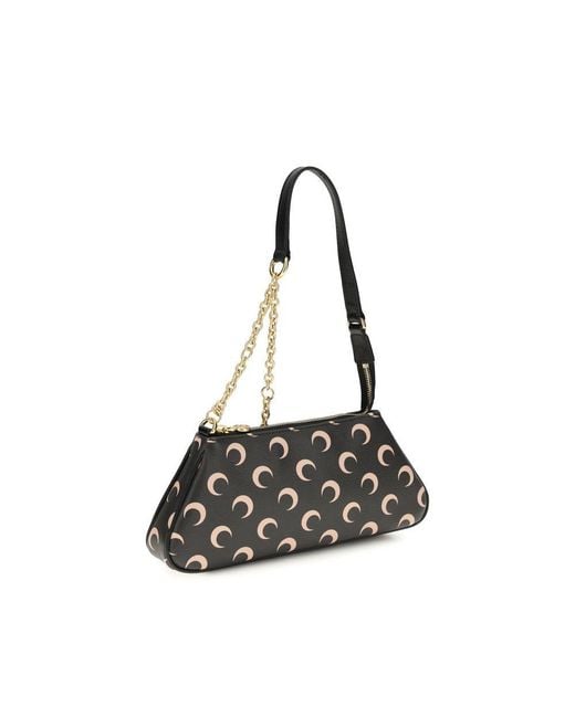 MARINE SERRE Black Multicolor Polyethylene Shoulder Bag