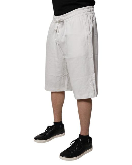 Dolce & Gabbana Gray Cotton Sweatmen's Bermuda Shorts for men