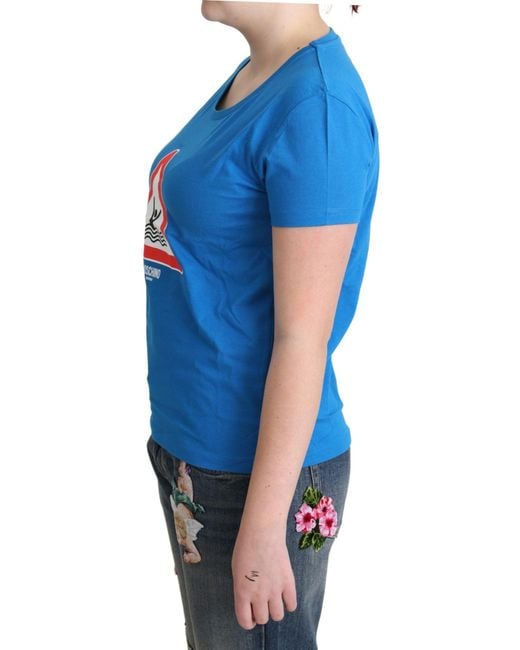 Moschino Blue Swim Graphic Tee Short Sleeve