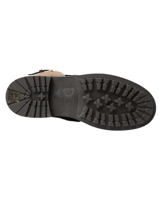 Dolce & Gabbana Green Leather Shearling Boots for men