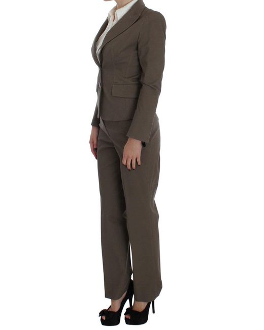 Bencivenga Black Wool-Cotton Suit Set Chic Elegance