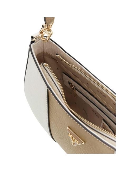 Guess White Beige Polyethylene Handbag